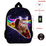 Cat Print 3D School Backpack for Girls Boys Children Book Bag
