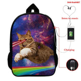 Cat Print 3D School Backpack for Girls Boys Children Book Bag