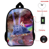 Cat Print 3D School Backpack for Girls Boys Children Book Bag