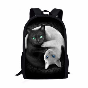 Cat Print Children School Bags Orthopedic Backpack Kids School Boys Girls