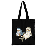 Cat Shopping Bag Woman Shopper Folding Canvas Tote Travel Bags Handbags Beach