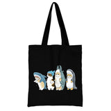 Cat Shopping Bag Woman Shopper Folding Canvas Tote Travel Bags Handbags Beach