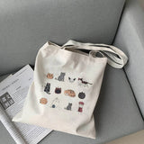 Cat Shopping Bags Shopper Cotton Handbag Boodschappen