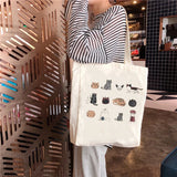 Cat Shopping Bags Shopper Cotton Handbag Boodschappen