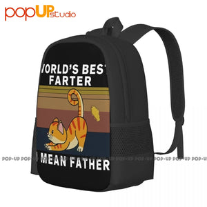 Cat World'S Farter I Mean Father Funny Backpack