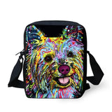 Cat & Dog Watercolor Cross-body Bag for Kids Girls