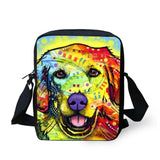 Cat & Dog Watercolor Cross-body Bag for Kids Girls