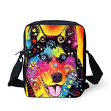 Cat & Dog Watercolor Cross-body Bag for Kids Girls