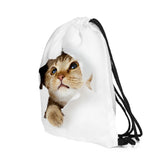 Cat Escape 3D Printing Drawstring Bag