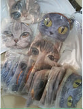 Cat Prints Messenger Bag Chain Bag Soft Material Zipper Close Phone Bag