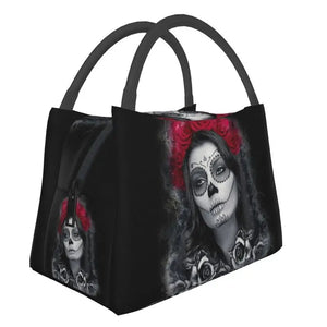 Catrina Calavera Roses Insulated Lunch Bag Waterproof Thermal Cooler