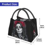 Catrina Calavera Roses Insulated Lunch Bag Waterproof Thermal Cooler