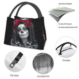 Catrina Calavera Roses Insulated Lunch Bag Waterproof Thermal Cooler