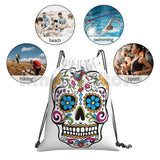 Catrina Sugar Skull Backpack Drawstring Bag
