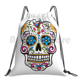 Catrina Sugar Skull Backpack Drawstring Bag