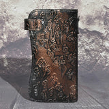 Cattle Male Bull Leather Checkbook Wallet 1088
