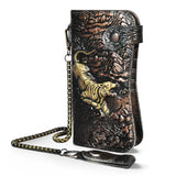 Cattle Male Bull Leather Checkbook Wallet 1088