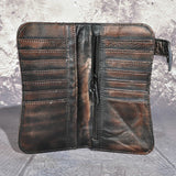 Cattle Male Bull Leather Checkbook Wallet 1088