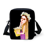 Cattoon Skull Print Messenger Bag Mini Shoulder Bag for Students