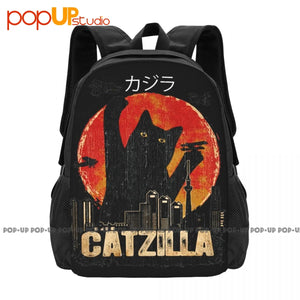 Catzilla Kitten And Cat Sunset Kitten Japanese Backpack