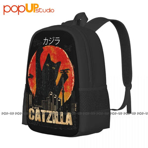 Catzilla Kitten And Cat Sunset Kitten Japanese Backpack