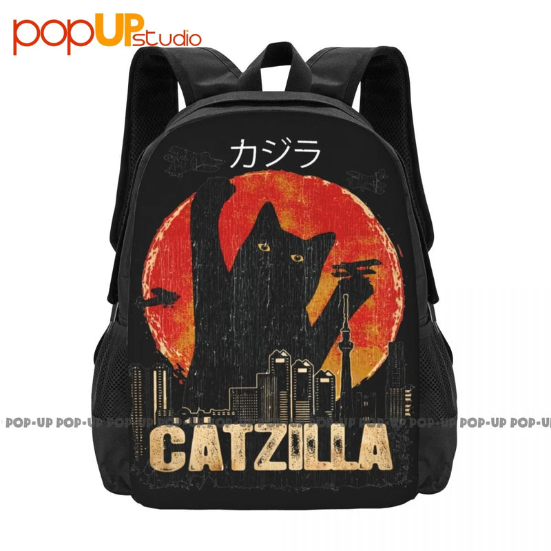 Catzilla Kitten And Cat Sunset Kitten Japanese Backpack