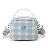 Colorful Plaid Shoulder Bag for Women, Mini Nylon Mobile Phone Crossbody Bag