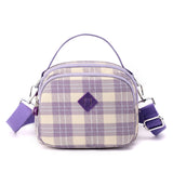 Colorful Plaid Shoulder Bag for Women, Mini Nylon Mobile Phone Crossbody Bag
