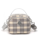 Colorful Plaid Shoulder Bag for Women, Mini Nylon Mobile Phone Crossbody Bag