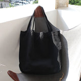Causal Women Canvas Bag Solid Shoulder Bag Large Capacity Ladies Shopping Tote B