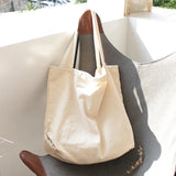 Causal Women Canvas Bag Solid Shoulder Bag Large Capacity Ladies Shopping Tote B