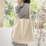Causal Women Canvas Bag Solid Shoulder Bag Large Capacity Ladies Shopping Tote B