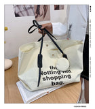 Causal Letters Print Canvas Bag Women Cotton Cloth Tote Bag With Purse