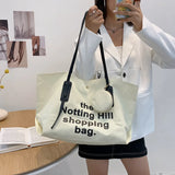 Causal Letters Print Canvas Bag Women Cotton Cloth Tote Bag With Purse