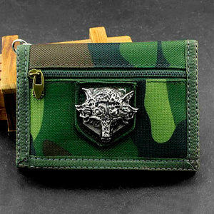 Cavans Camo Tri-fold Wallet w/ Safe Chain For Men