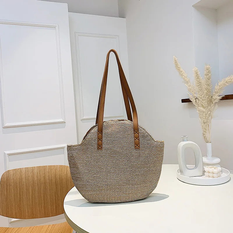 Celebrity Bags Women's Spring Retro Straw Woven Shoulder Bag