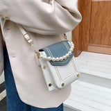 Celebrity Pouch Women's Bag Contrast Texture Phone Bag Shoulder Messenger Bag