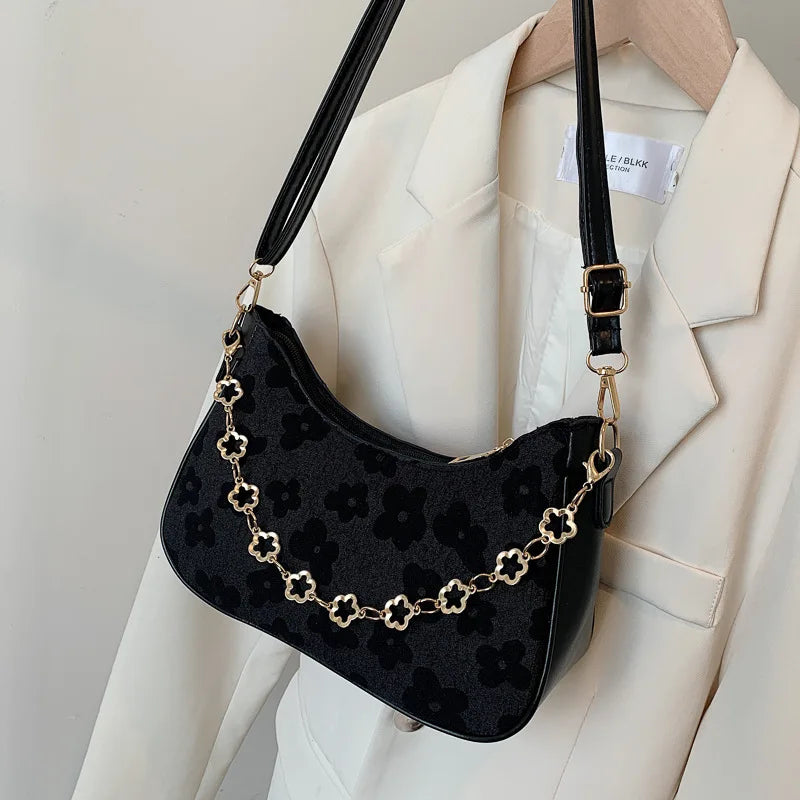 Celebrity Retro Textured Women's Messenger Bag Chain Shoulder Bag