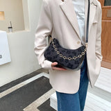 Celebrity Retro Textured Women's Messenger Bag Chain Shoulder Bag