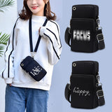 Waterproof Sport Arm Pouch Text Print Pattern Shoulder Bag