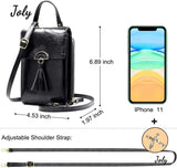 Cell PU Leather Small Cross Body Mini Wallet Purse Bag - Black