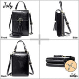 Cell PU Leather Small Cross Body Mini Wallet Purse Bag - Black