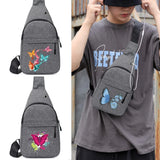 Butterfly Print Hip Belt Poch Bag Chest Pack for Travel Mountaineering