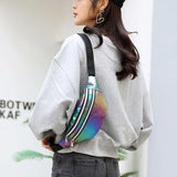 Cgration Women Holographic Waist Fanny Pack Belt Bag Pouch Travel