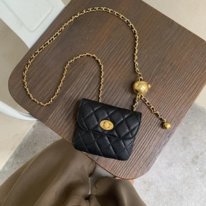 Leather Chain Bag for Women Waist Strap Chest Banana Bag