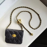 Leather Chain Bag for Women Waist Strap Chest Banana Bag