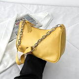 Chain Bag Shoulder Bags for Women Underarm PU Zipper Summer Casual Handbag