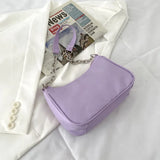 Chain Bag Shoulder Bags for Women Underarm PU Zipper Summer Casual Handbag
