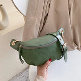 Chain Banana Waist Bag Belt Bag Women Waist Pack PU Leather Chest bag