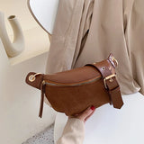Chain Banana Waist Bag Belt Bag Women Waist Pack PU Leather Chest bag